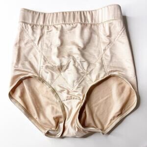 Vintage Cupid Large Girdle Panties Satin Nude Beige Full Coverage High Waist